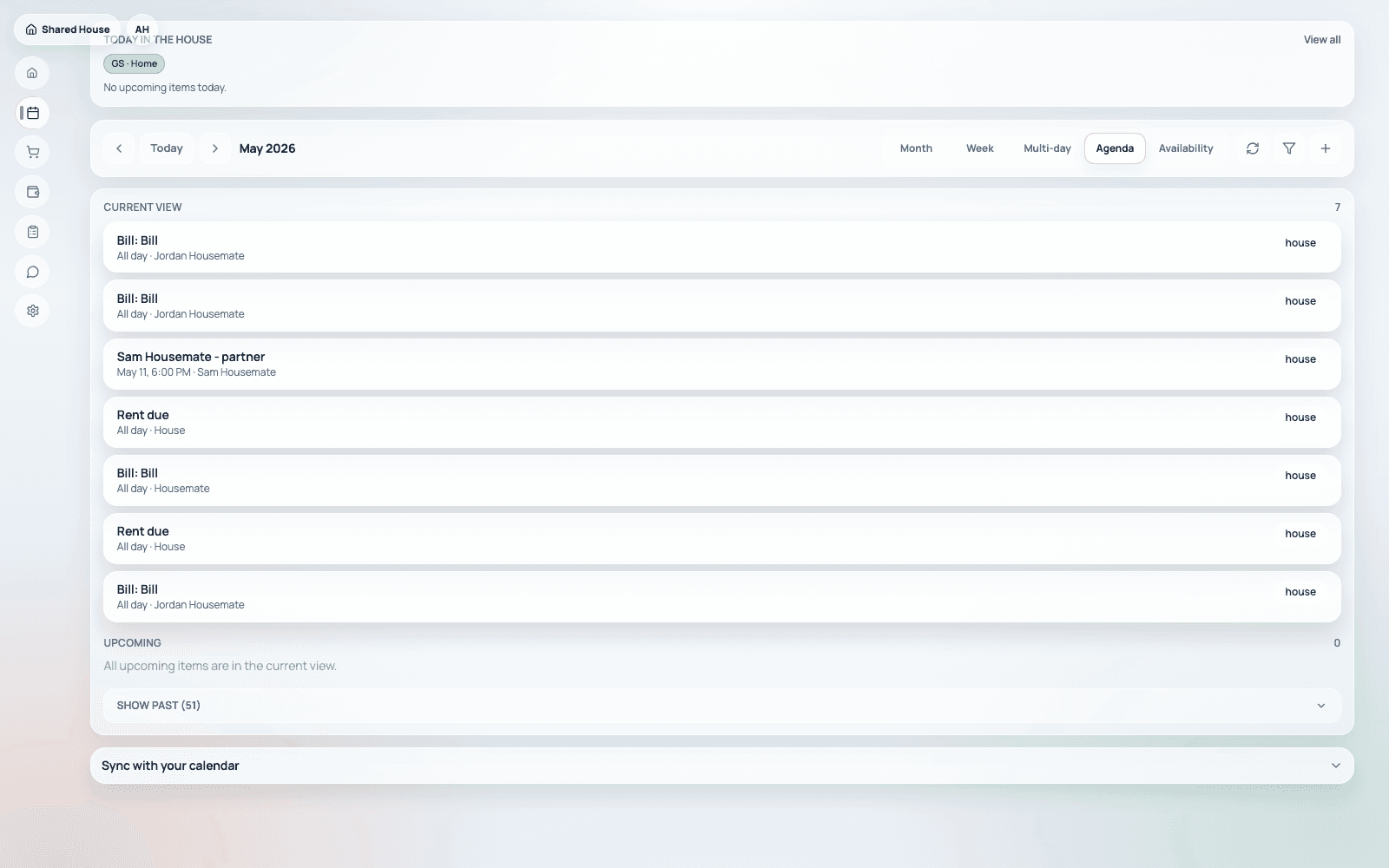 Calendar & Availability product screenshot for Due dates and reminders
