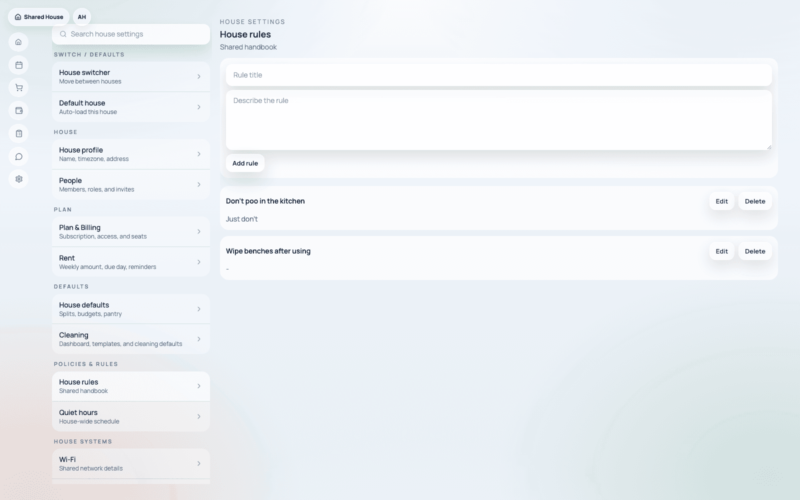 House Info & Records product screenshot for Notes and decisions