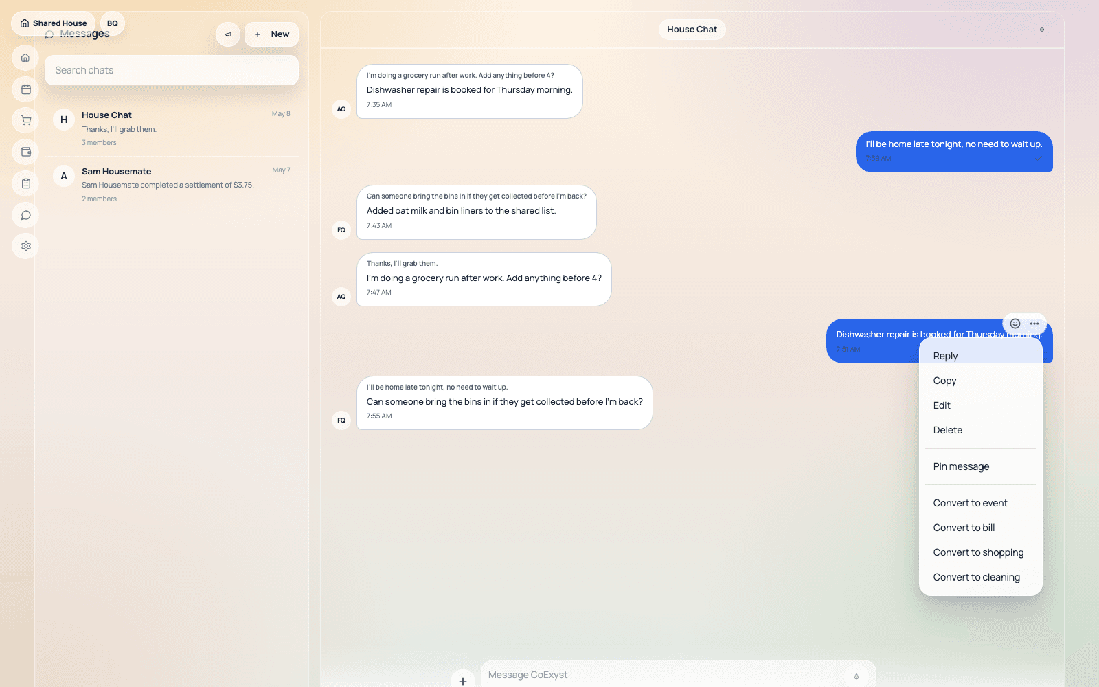 Messaging Hub product screenshot for Reply and react naturally