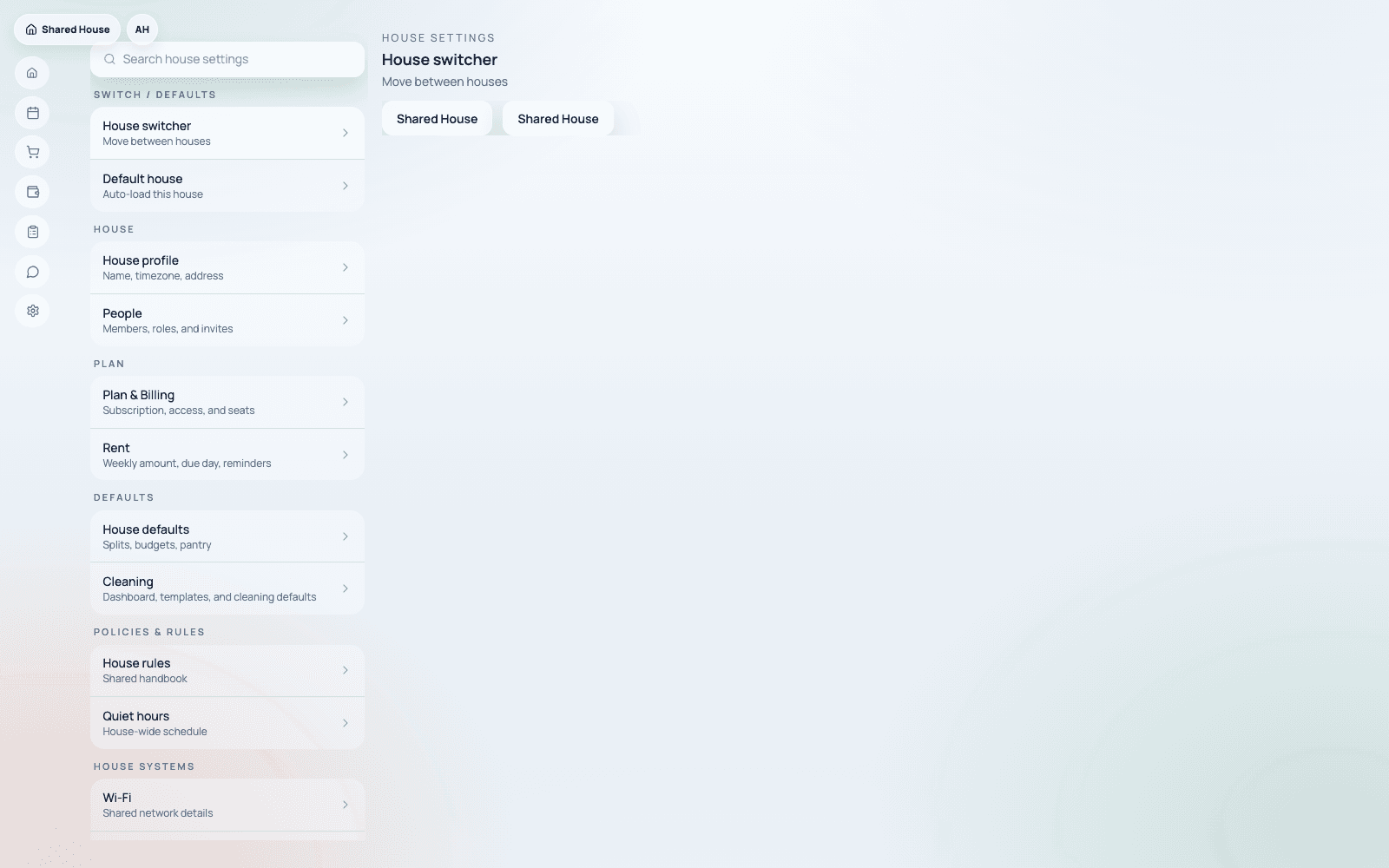CoExyst setup and household trust flow